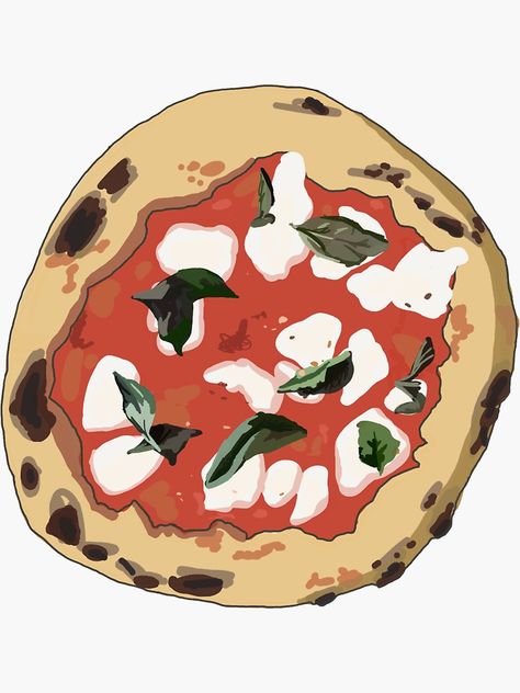 "Pizza" Sticker by -Asha | Redbubble Food Stickers, Make Design, Printable Stickers, Sticker Design, Vinyl Sticker, Craft Ideas, Pizza, Collage, For Sale