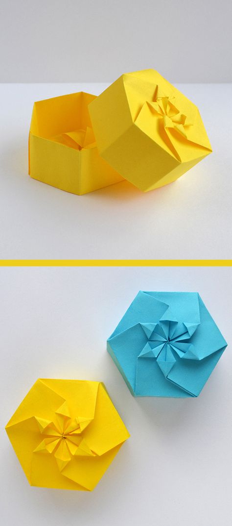 Paper Box With Lid, Origami Box With Lid, Origami Gifts, Origami And Kirigami, Origami Box, Envelope Bag, Tutorial Diy, Kirigami, Box With Lid