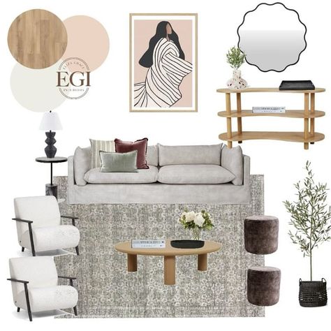 #stylinginspiration #gioiawallart #affordablefineart Cosy and contemporary living room vibe by @elizagraceinteriors 🎤 ”I always love a subtle feminine touch as seen in the scallop detailing, velvet finishes and pinch of pink”. Artwork featured is Dusky Mocha by Stacey Williams. Dark Grey Sofa Living Room, Gray Sectional Living Room, Dark Grey Couch Living Room, Grey And Brown Living Room, Tan Living Room, Grey Sofa Living Room, Couches Living, Grey Couch Living Room, Beige Living Rooms