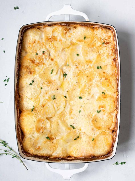 Root Vegetable Gratin, Scalloped Potato, French Potatoes, Carmelized Onions, Scalloped Potato Recipes, Creamed Potatoes, Gratin Dish, Potatoes Au Gratin, Potato Gratin