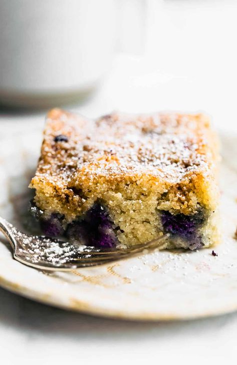 Blueberry Buckle Coffee Cake, Almond Flour Blueberry, Paleo Coffee Cake, Low Sugar Breakfast, Blueberry Buckle, Clean Desserts, Almond Flour Cakes, Brunch Cake, Baking With Coconut Flour