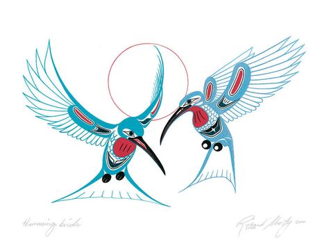 Hummingbird Nest, Tattoo Bird, Native Artwork, Pacific Northwest Art, Haida Art, Hummingbird Art, Inuit Art, Hummingbird Tattoo, Art Premier