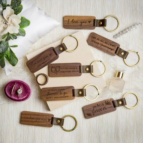 Boyfriend Stocking Stuffers, Wooden Anniversary Gift, Anniversary Keychain, Burlap Gift Bags, Wood Anniversary Gift, Wood Anniversary, Anniversary Gift For Husband, Laser Files, Laser Engraved Ideas