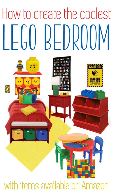 Lego Boy Bedroom, Lego Bedroom Ideas Build, Lego Bedroom Wall, Boys Lego Bedroom Ideas, Lego Bedroom Ideas Boys, Lego Bedroom Ideas, Lego Rooms For Boys, Lego Boys Room, Teen Age Boys Room Lego