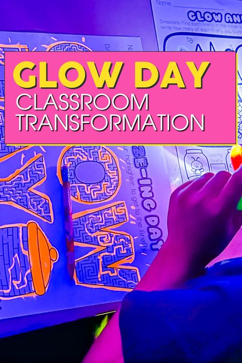 Turn your classroom into a radiant wonderland with Glow Day! 🌟 Ignite excitement and engagement as students learn in a glow-in-the-dark environment. Discover transformative ideas that captivate and inspire, creating unforgettable memories. Illuminate learning like never before with this magical classroom experience. Glow In The Dark Learning Activities, Math Glow Day, Classroom Glow Day, Glow Day Classroom Activities, Glow Day Classroom, Classroom Transformation Ideas, Magical Classroom, Dark Science, Glow Day