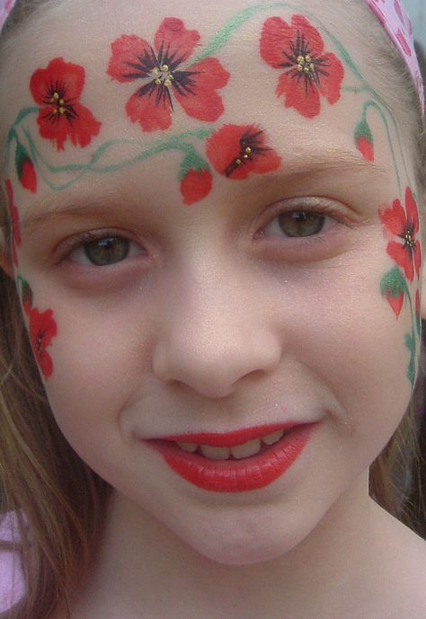 DSCF2054 Painted Face, Painting Gallery, Red Poppies, Face Painting, Face Paint, Poppies, Paint, Red