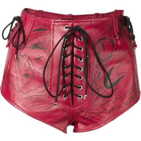 Claire Barrow lace-up mini shorts ($1,250) ❤ liked on Polyvore featuring shorts, bottoms, short, red, hot shorts, hot short shorts, micro shorts, hot pants and mini shorts Claire Barrow, Lace Up Shorts, Micro Shorts, Hot Short, Hot Shorts, Red Pants, Mini Short, Mini Shorts, Red Shorts