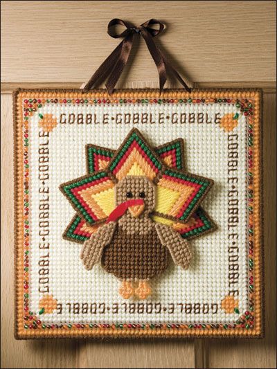 Plastic Canvas Thanksgiving Patterns, Thanksgiving Plastic Canvas, Diy Canvas Crafts, Beaded Wall Hanging, Autumn Patterns, Happy Guy, Plastic Canvas Tissue Boxes, Plastic Canvas Patterns Free, Turkey Day