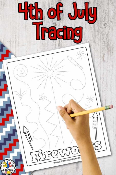 Ab Pattern Activities, Toddler Journal, Patriotic Activities, Preschool Journals, Pre Writing Practice, Fourth Of July Crafts For Kids, Letter Matching Activities, Tracing Worksheets Free, Preschool Fine Motor Activities