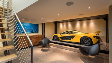 32013 Point Place (Laguna Beach) | An Inside Look at Some of the Most Epic Garages in Southern California Modern Car Garage, Car Garage Design, Cool Garages, Luxury Garage, Three Car Garage, Modern Garage, Garage Interior, Garage Lighting, Garage Plans