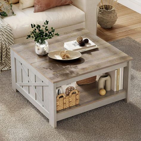 Square Wood Coffee Table, Wood Cocktail Table, Farmhouse Coffee Table, Square Cocktail Table, Farmhouse Aesthetic, Table Farmhouse, Rustic Room, Square Coffee Table, Coffee Table Farmhouse