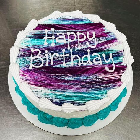 Dq Ice Cream Cake Decorating Ideas, Ice Cream Cake Decorating Ideas, Buttercream Tips, Dq Ice Cream Cake, Dq Ice Cream, Dq Cakes, Round Birthday Cakes, Simple Cakes, Vintage Cakes