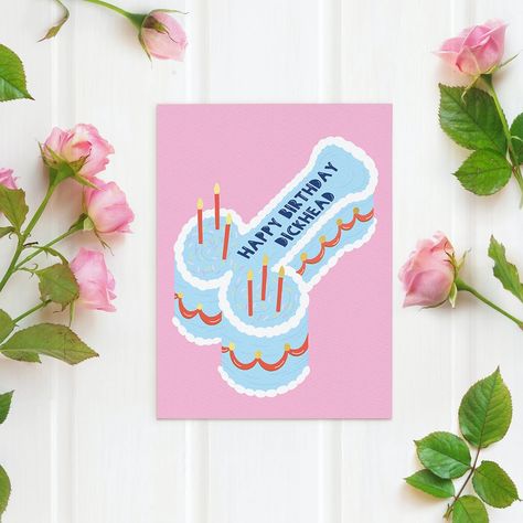 Happy Birthday Dickhead Card Funny Rude Cheeky Cake - Etsy Funny Rude, Gift Suggestions, Craft Business, How To Raise Money, Birthday Greeting Cards, Valentines Cards, Special Day, Birthday Cards, United Kingdom