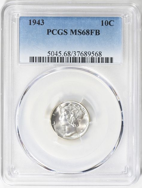 1943 Mercury Dime PCGS MS-68 FB  #1943 #mercury #dime #pcgs #ms68 #fb #dimes #mercurydimes #coins Coin Buyers, Coin Dealers, Coin Auctions, Sell Coins, State Of Ohio, Collectible Coins, Is It Worth It, Coin Values, Paypal Credit Card