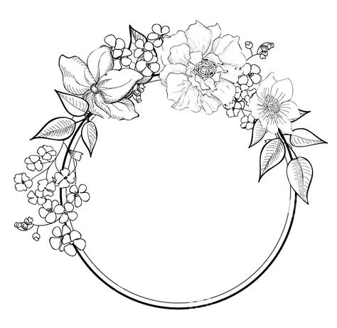 Drawing Borders, Bird Embroidery Pattern, Photo Rose, Hand Embroidery Patterns Free, Pola Bordir, Wreath Drawing, Floral Embroidery Patterns, Flower Stencil, Pola Sulam