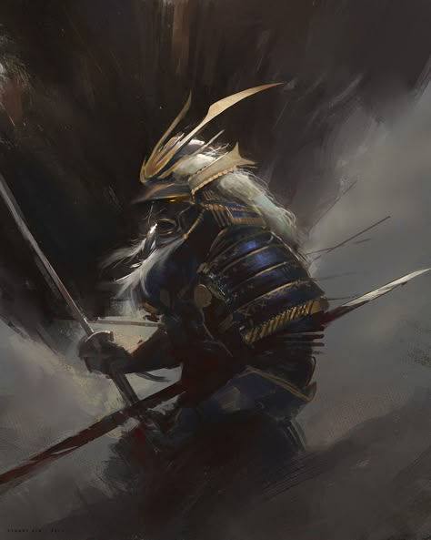 Blue Samurai, Legend Of The Five Rings, Ninja Samurai, Samurai Ninja, Five Rings, Samurai Artwork, Feudal Japan, Samurai Armor, Samurai Art