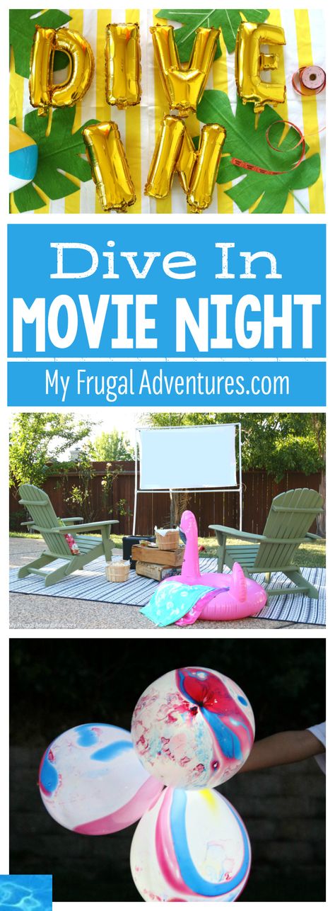 Dive In Movie Night! Such a fun twist on outdoor movies and perfect for warm summer nights Dive In Movie Party, Dive In Movie Night, Dive In Movie Party Ideas, Diving Tattoo Ideas, Diving Wallpaper, Dive Bar Outfit, Dive Ed Sheeran, Dive Watches For Men, Diving Aesthetic