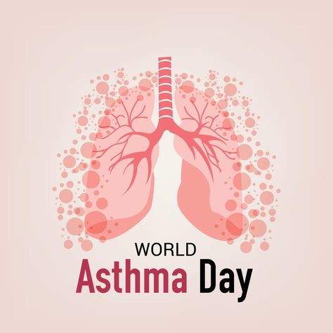 Vector illustration of a Background for World Asthma Day World Asthma Day Poster, World Asthma Day, Content Ideas, Creative Posters, A Background, Bird Prints, Vector Art, Vector Free, Vector Illustration