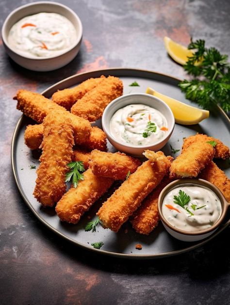 Whip up these delicious, crispy baked fish fingers for a nutritious and enjoyable dinner for people of all ages. Packed with protein and full of flavor, they're great for serving with various sides and dips. Indian Food Photography, Fish Fingers, Food Photography Background, Fish Finger, Fish Sticks, Fish And Chicken, Chicken Fingers, Cooking With Olive Oil, Baked Fish