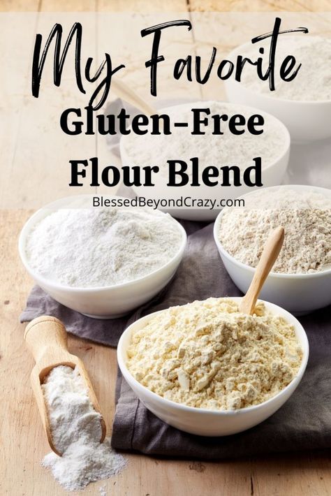 This blend can be used in most recipes in place of all-purpose wheat flour at a 1:1 ratio. I use this blend for everything unless a specific recipe calls for specific types of flours at specific measurements. #glutenfree #blessedbeyondcrazy Gluten Free Flour Mix Recipe, Gluten Free All Purpose Flour, All Purpose Flour Recipes, Gluten Free Bread Flour, Gluten Free Flour Recipe, Gluten Free Flour Mix, Pan Sin Gluten, Gluten Free Sourdough, Sans Gluten Sans Lactose