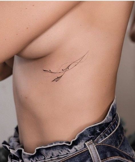 Underboob Tattoo Designs, Rib Tattoos For Women, Handpoke Tattoo, Tasteful Tattoos, Petite Tattoos, Classy Tattoos, Discreet Tattoos, Subtle Tattoos, Unique Tattoo