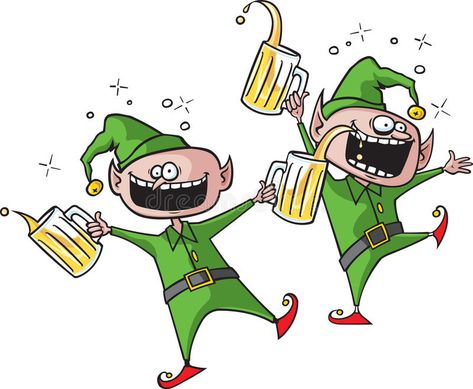 Party Elves. A pair of cartoon Elves celebrating the holidays. Vector and high r , #Affiliate, #cartoon, #celebrating, #pair, #Party, #Elves #ad Cheer Funny, Elf Svg, Christmas Phrases, Christmas Beer, Beer Poster, New Years Poster, Happy New Year Greetings, Woo Hoo, Funny Greetings