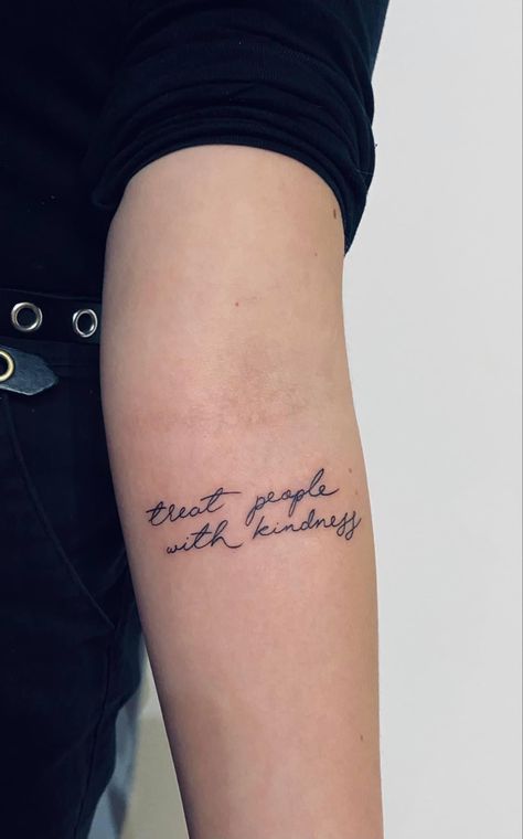 Treat People With Kindness Tattoo, Kindness Tattoo, Hs Tattoo, 1d Tattoos, D Tattoo, Warrior Tattoos, Birth Flower Tattoos, Dope Tattoos For Women, Under My Skin