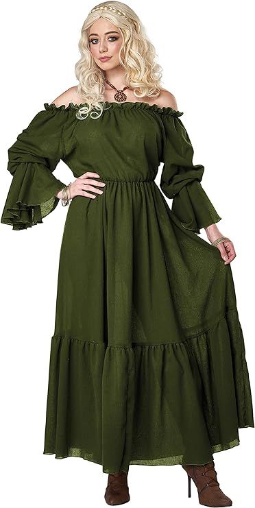 Amazon.com: California Costumes Renaissance Peasant Chemise Adult Costume (Green), X-Small,Olive : Clothing, Shoes & Jewelry Olive Colored Dress, Medieval Garb, California Costumes, Ren Fest, Chemise Dress, Masquerade Costumes, Olive Green Dresses, Medieval Costume, Forrest Gump