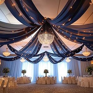 Ceiling Decoration Ideas, Drapes For Wedding, Ceiling Drapes, Star Baby Shower Theme, Party Arch, Wedding Ceiling, Ceiling Draping, Prom Themes, Wedding Ceremony Ideas