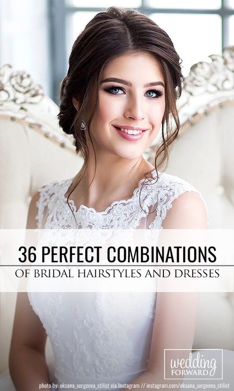 Bridal Hairstyle For Long Face, Wedding Hairstyles By Dress Type, Wedding Hairstyles Front And Back View, Bride Hairstyles Front And Back View, Bridesmaid Hairstyles For Thick Long Hair, Wedding Hairstyle Front View, Hairstyles For Ball Gowns Brides, Wedding Hairstyles For Sleeveless Dress, Loose Bridal Updo Front View