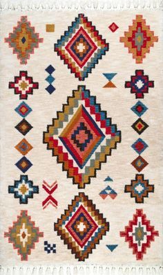 Tassel Rug, فن النسيج, Antique Artwork, Southwestern Area Rugs, Southwestern Rug, Diy Carpet, Rugs Usa, Modern Carpet, Carpet Runner