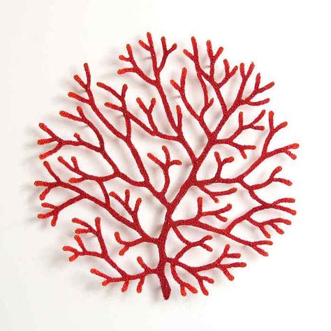 Meredith Woolnough, Coral Art, 3d Pen, Fused Glass Art, Arte Floral, Red Coral, Lily Pads, Embroidery Art, Contemporary Artists