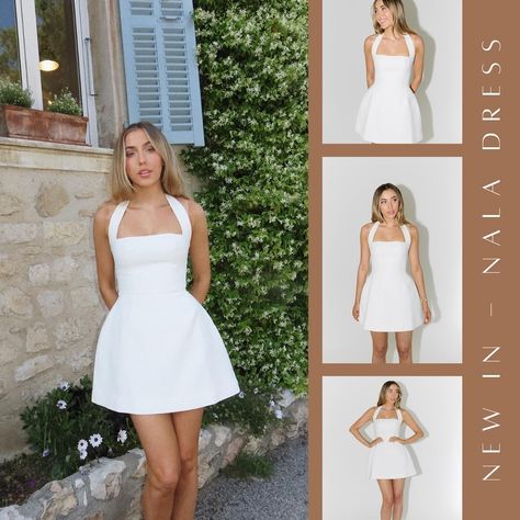 We’re back with what we do best, a mini dress, in a crisp white iteration 🤍 Taking our signature cinch to a whole new level, it’s all in the silhouette. Fusing elegance and sophistication into one timeless dress through a classic halter neck ✨ 🔍 Nala Dress Halter White Dress, Nala Dress, White Halter Dress, Timeless Dress, Bohemian Chic, Halter Neck, White Dress, Mini Dress, White