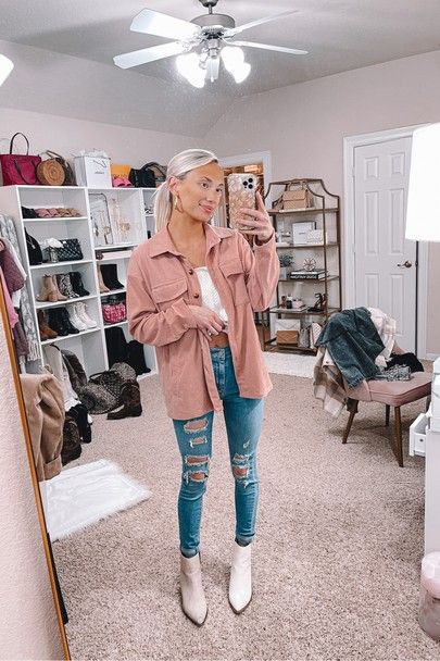 Pink Shacket Outfit Women Winter, Pink Courdory Jacket Outfit, Pink Corduroy Shacket Outfit, Pink Courderoy Jacket Outfit, Pink Shacket Outfit Women, Pink Corduroy Jacket Outfit, White Corduroy Jacket Outfit, Pink Shacket Outfit, White Shacket Outfit