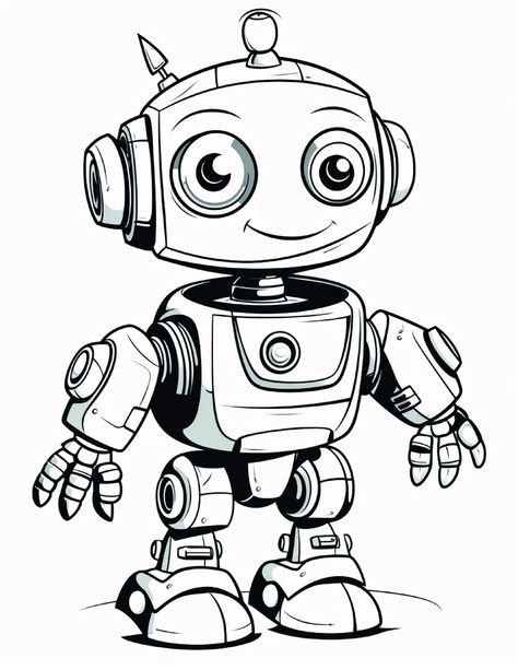 Robot Coloring Pages - Free Printable Robots for Kids | Skip To My Lou Robots Art Drawing, Transformers Drawings, Robot Coloring Pages, Rapunzel Coloring Pages, Robot Coloring, Toddler Crayons, Name Coloring Pages, Football Coloring Pages, Farm Coloring Pages