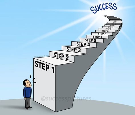 [Image] It's hard to take the first step to success Step To Success, Steps Quotes, Insurance Investments, Bollinger Bands, Brilliant Quote, Meaningful Pictures, Steps To Success, Savings Plan, Progress Pictures