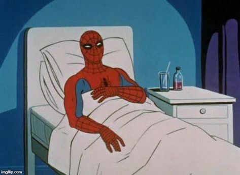 Spiderman Hospital Spider Meme, Spiderman Meme, Catch Feelings, Memes Humor, Meme Template, Get Well Soon, Peter Parker, Captain Marvel, Best Memes