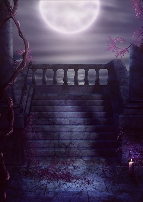 Fantasy Balcony Stairs - Free image on Pixabay Fantasy Balcony, Poster Moon, Wattpad Background, Qhd Wallpaper, Episode Backgrounds, Fantasy Background, Moon Night, Fantasy Places, Stock Art