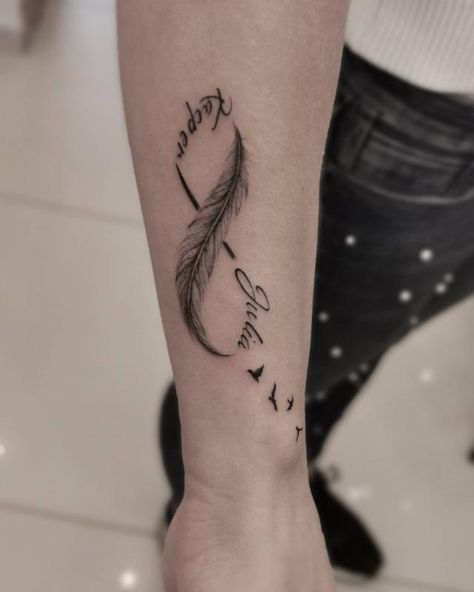 Infinity Tattoo with Names 3 Infinity Name Tattoos For Women, Infinity Tattoo With Names, Infinity Tattoo For Men, Tattoo Ideas 2022, Infinity Tattoo Meaning, Infinity Tattoo Ideas, Infinity Name Tattoo, Tattoo With Names, Double Infinity Tattoos