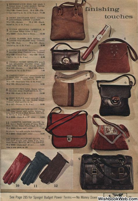 1972 Spiegel Christmas Catalog 70s Fashion Trends, Lunch Box Pattern, 1970s Fashion Women, 60s And 70s Fashion, 70s Inspired Fashion, Moda Retro, 1970s Fashion, Vintage Purses, 1960s Fashion