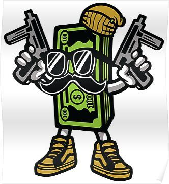 Gangster Cash Money Cartoon Character Poster Money Cartoon, Dope Cartoons, Black Cartoon Characters, Graffiti Characters, Hip Hop Art, Cash Money, Dope Cartoon Art, Graphic Tshirt Design, Chicano Art