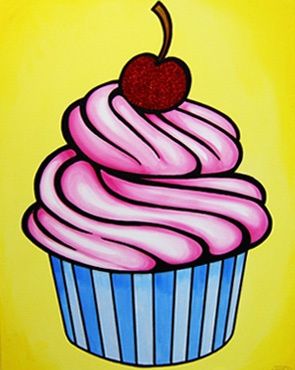 pop art cupcake Pop Art Cupcakes, Pop Art Food Painting, Pop Art Cakes, Comic Cupcakes, Pop Art Objects, Pop Art Inspiration, Food Pop Art, Pop Art Party, Pop Art Food