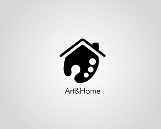 I like this logo image because it is simple and unique. I like how the image uses a paint palette to create the structure of a house. It is a good play on the words "Art&Home." Also the black and white colors add to its simplicity. Clever logo Logo Intelligent, Logo Design Inspiration Simple, Ui Ux 디자인, Logo Personal, Painting Logo, Negative Space Logos, Inspiration Logo Design, Logo Minimalista, Clever Logo