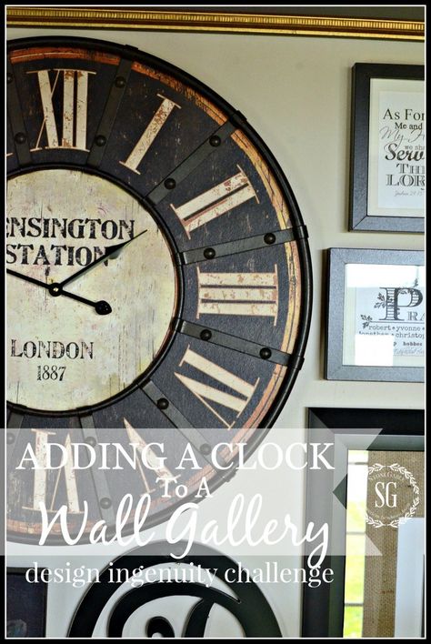 Decorating Around Large Clock Wall Ideas, Wall Collage With Clock, Large Wall Clock Decor Ideas, Wall Decor With Clock, Wall With Clock, Clock On Wall, Modern Wall Clock Design, Wall Clock Decor Ideas, Wall Clock Design Ideas