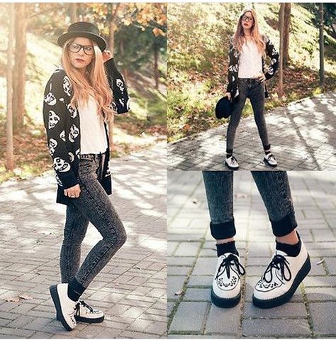 Creeper Shoes Outfit, Creepers Outfit, White Creepers, Boom Clap, Creepers Shoes, Shoes Outfit, Iron Fist, Fashion Wishlist, Creepers