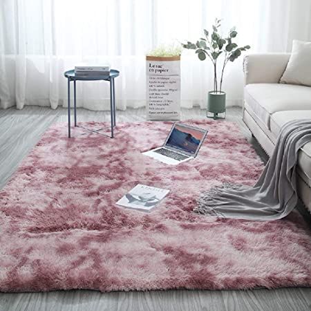 Blivener Soft Touch Area Rug Bedroom Anti-Skid Yoga Carpet Shaggy Rugs Fluffy Motley Tie-dye Carpets Pink 120 x 200 cm : Amazon.co.uk: Home & Kitchen Dye Carpet, Bedside Rugs, Bedroom Mats, Living Room Area, Plush Area Rugs, Style Carpet, Plush Carpet, Bilik Tidur, Home Carpet