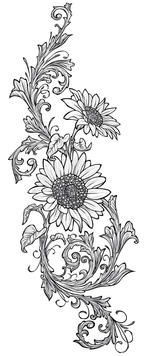 Octopus Tattoos, Sunflower Drawing, Wolf Illustration, Flower Sleeve, Tiny Tattoo, Wood Burning Patterns, Wolf Tattoos, Sunflower Tattoo, Trendy Flowers