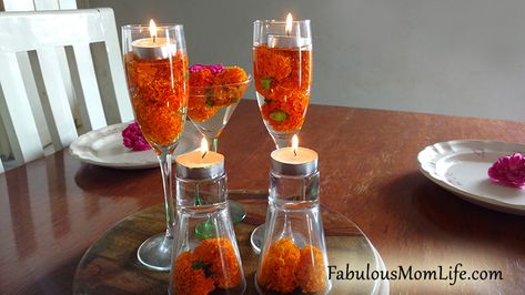 Diwali Decorating Ideas - Traditional, Modern and Fusion - Fabulous Mom Life Diwali Decoration Lights, Diwali For Kids, Hone Decor, Traditional Decorating, Diwali Candles, Diwali Cards, Janmashtami Decoration, Diwali Decorations At Home, Ganapati Decoration