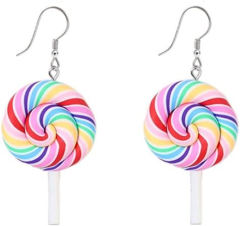 Amazon.com: Cute Lollipop Colorful Rainbow Statement Lightweight Halloween Hook Dangle Drop Earrings for Women Teen Girls Little Sensitive Ear Lovely Sweet Candy Sugar Charm Hanging Dangling Hypoallergenic: Clothing, Shoes & Jewelry Cute Lollipop, Colorful Rainbow, Xmas Party, Sweet Candy, Sensitive Ears, Daughter Gifts, Teen Girls, Lollipop, Earrings For Women