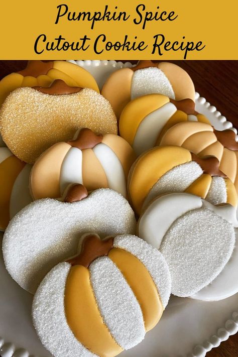 Pumpkin Spice Cookies Recipe Pumpkin Spice Sugar Cookies Recipe, Roll Out Cookie Dough Recipe, Cutout Cookie Recipe, Cutout Sugar Cookie Recipe, No Spread Sugar Cookie Recipe, Pumpkin Spice Cookie Recipe, Pumpkin Spice Sugar Cookies, Spice Cookie Recipes, Roll Out Sugar Cookies